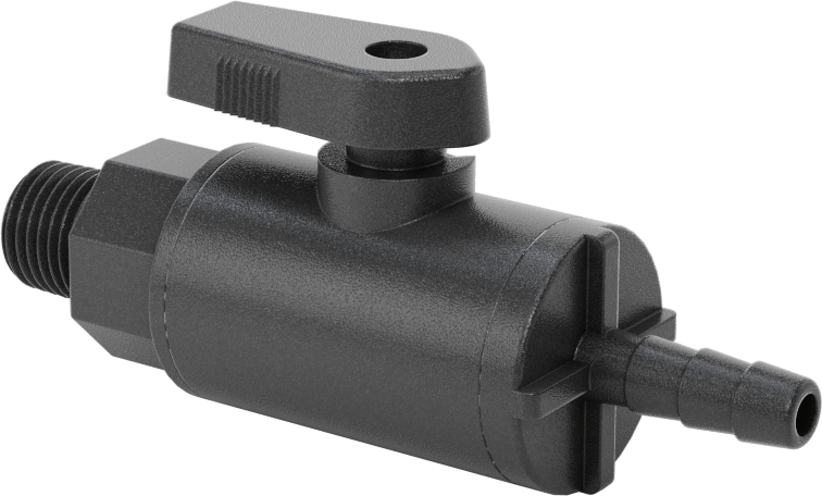 Gıda ve İçecek için Açma/Kapama Vanası, Naylon, 1/4 NPT Erkek, 1/4" İç Çaplı Boru için Çivili Bağlantı Parçası