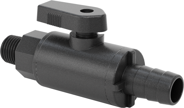 Gıda ve İçecek için Açma/Kapama Vanası, Naylon, 1/4 NPT Erkek, 1/2" Boru İç Çapı için Dikenli Bağlantı Parçası
