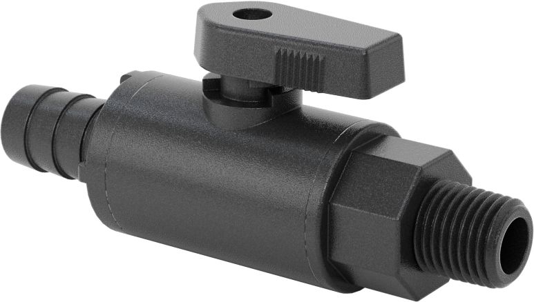 Gıda ve İçecek için Açma/Kapama Vanası, Naylon, 1/4 NPT Erkek, 1/2" Boru İç Çapı için Dikenli Bağlantı Parçası