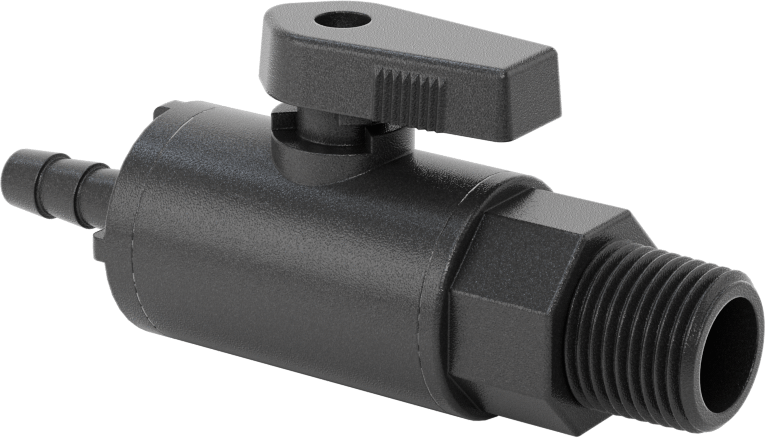 Gıda ve İçecek için Açma/Kapama Vanası, Naylon, 3/8 NPT Erkek, 1/4" İç Çaplı Boru için Çivili Bağlantı Parçası