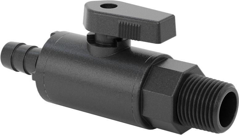 Gıda ve İçecek için Açma/Kapama Vanası, Naylon, 3/8 NPT Erkek, 3/8" Boru İç Çapı için Dikenli Bağlantı Parçası