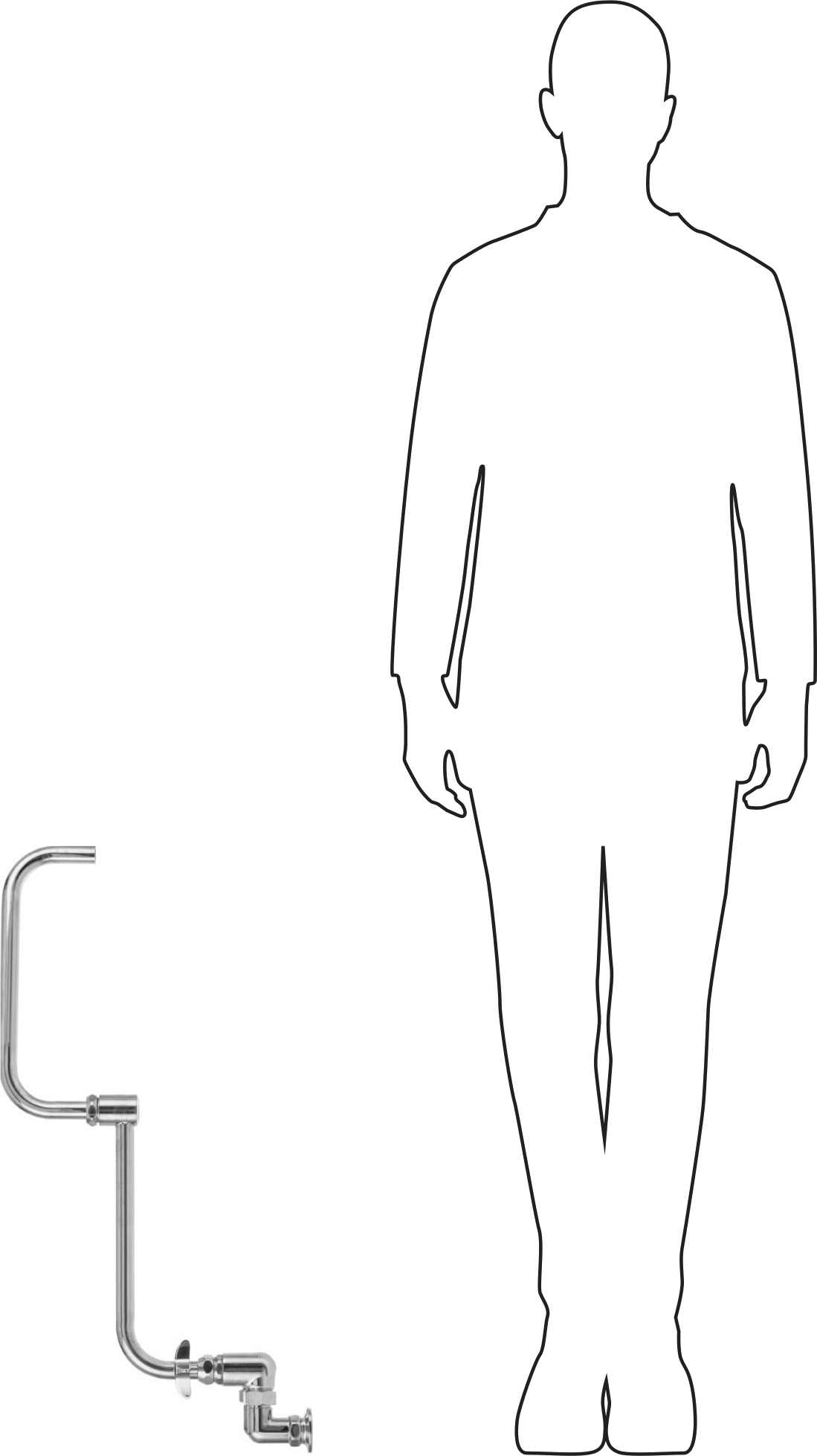 Yüksek Akışlı Lavabo Musluğu, Çift 3/4 NPT Dişi Girişli, 24" Çıkış Uzunluğu