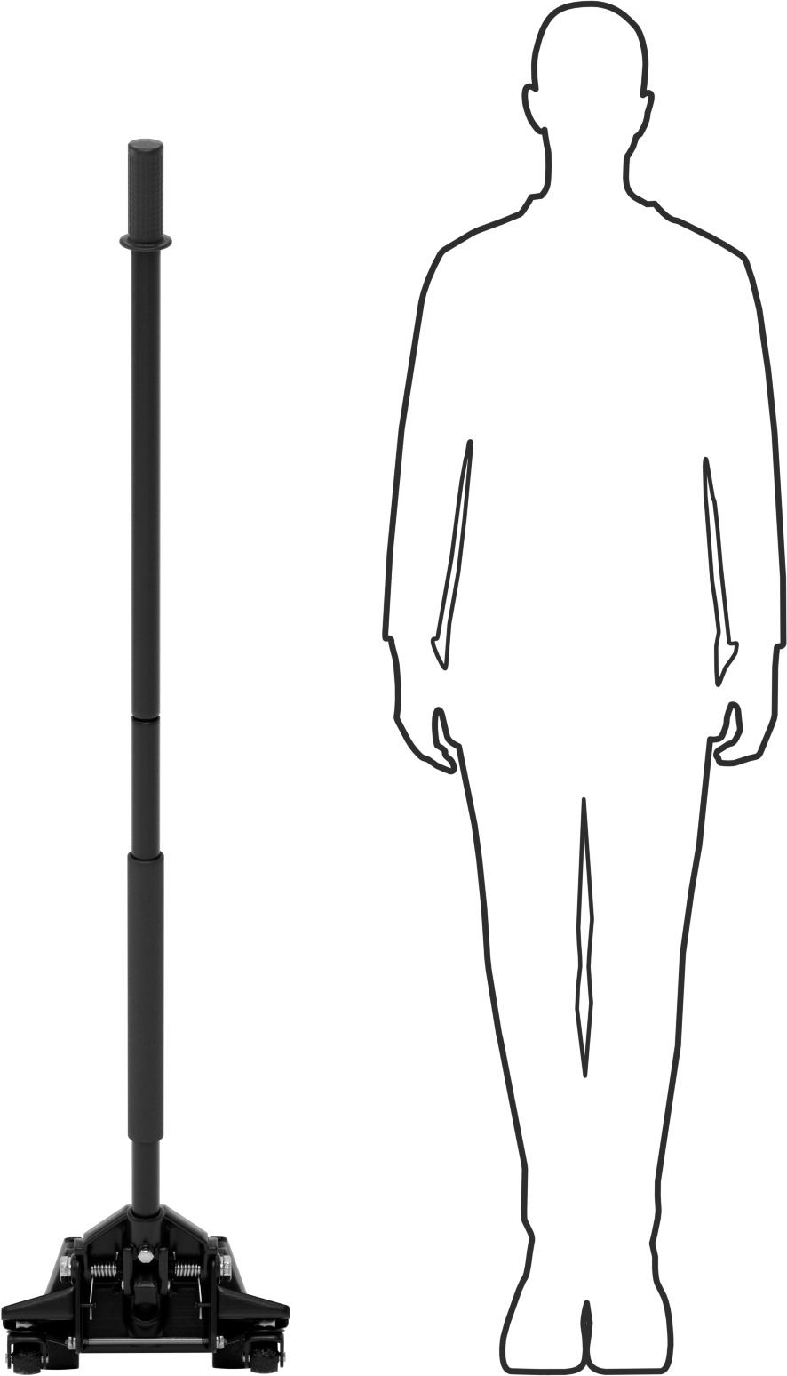 Tekerlekli ve Düz Seleli Hidrolik Kriko, 7000 lbs. Kapasite, 5-1/8“ ila 21-1/2” Yükseklik