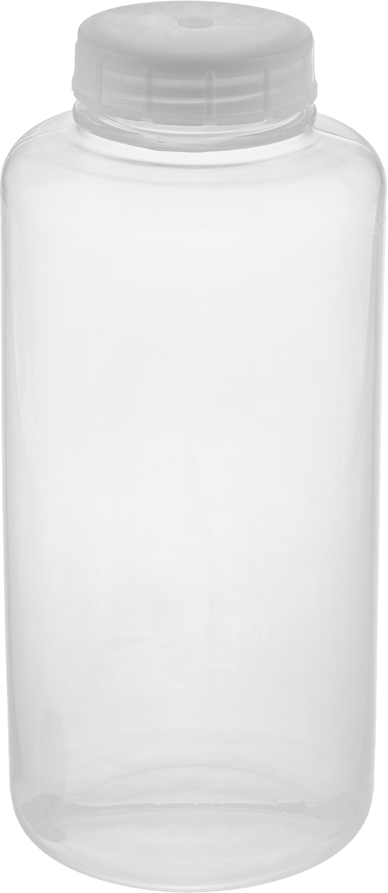 Ağır Kimyasallar için Plastik Şişe, FEP, 4 FL. oz/125 ml Kapasite, 1-7/8" Çap, 4-5/8" Yükseklik
