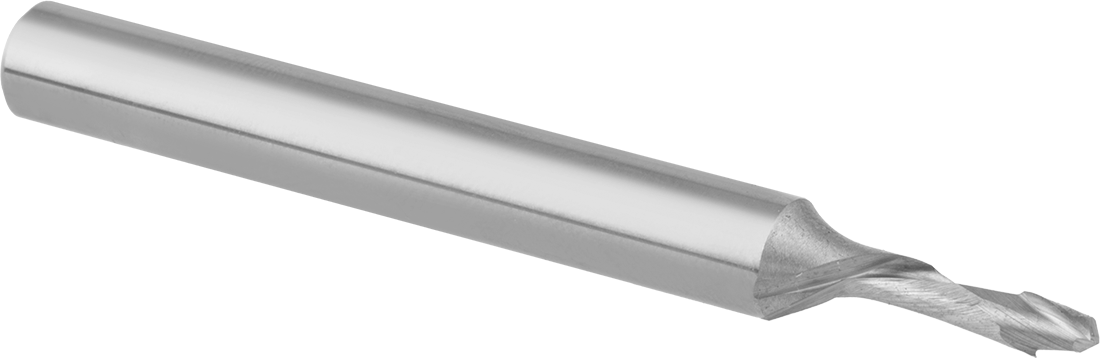 Kaplamasız Karbür Spiral Freze Ucu, Yukarı ve Aşağı Talaş Giderme, 1/8" Kesme Çapı