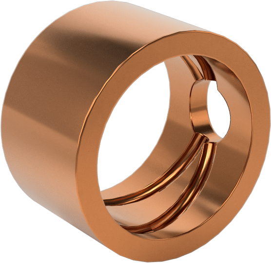 954 Yatak Bronzu Yivli Kovan Rulman, 1/2“ Mil Çapı ve 5/8” Muhafaza İç Çapı için, 3/8" Uzunluk