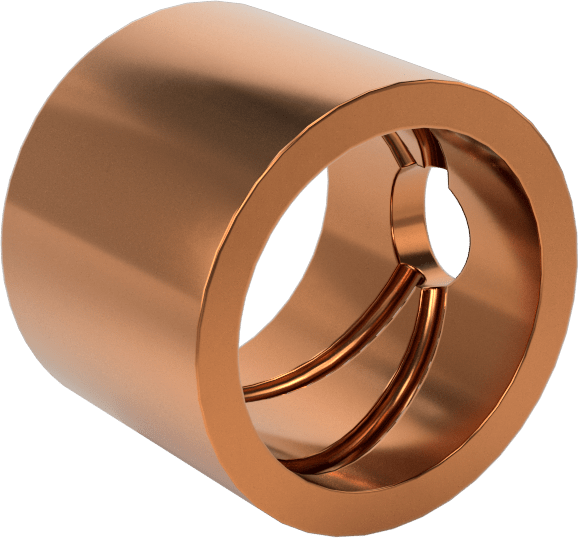 954 Yatak Bronzu Yivli Kovan Rulman, 1/2“ Mil Çapı ve 5/8” Muhafaza İç Çapı için, 1/2" Uzunluk
