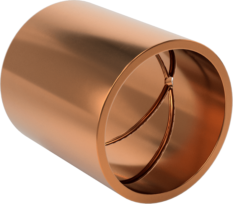 954 Yatak Bronzu Yivli Kovan Rulman, 2“ Mil Çapı ve 2-1/4” Gövde İç Çapı için, 2-1/2" Uzunluk