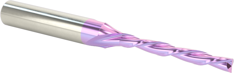 Köpük için Spiral Freze Ucu, Seramik Kaplamalı, Aşağı Yönlü Talaş Giderme, 1/8" Kesme Çapı