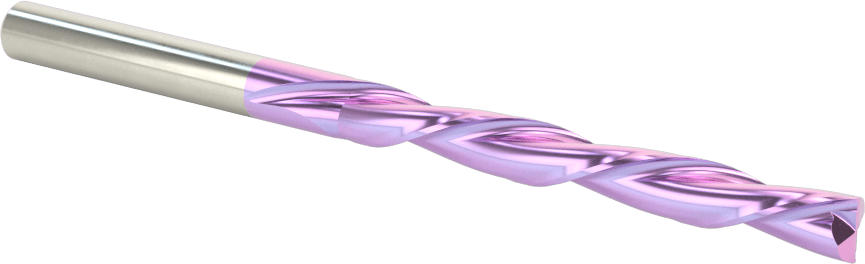 Köpük için Spiral Freze Ucu, Seramik Kaplamalı, Aşağı Yönlü Talaş Giderme, 1/4" Kesme Çapı