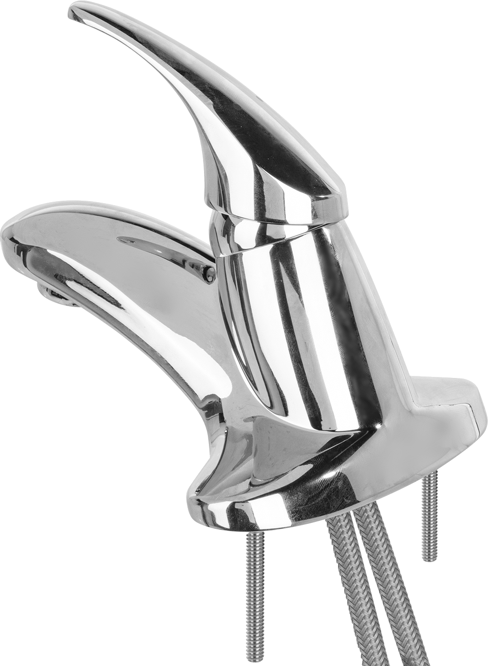 Çift Alt Girişli Pirinç Lavabo Musluğu, 3/8" Boru Dış Çapı için, Sabit Musluk ve İtmeli Açılır Boşaltma