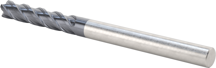 Nikel için Hızlı Kesim Karbür Kare Uçlu Freze, 1/4" Freze Çapı, 1-1/4" Kesme Uzunluğu