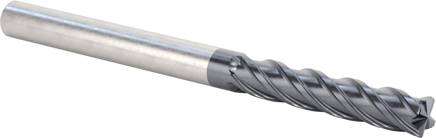 Nikel için Hızlı Kesim Karbür Kare Uçlu Freze, 5/16" Freze Çapı, 1-5/8" Kesme Uzunluğu