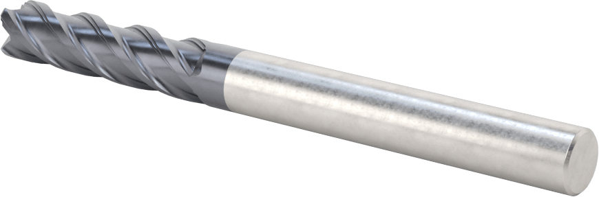 Nikel için Hızlı Kesim Karbür Kare Uçlu Freze, 3/8" Freze Çapı, 1-1/2" Kesme Uzunluğu