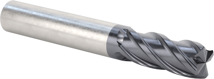 Nikel için Hızlı Kesim Karbür Kare Uçlu Freze, 1/2" Freze Çapı, 1-1/4" Kesme Uzunluğu