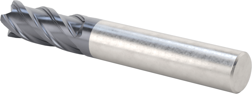 Nikel için Hızlı Kesim Karbür Kare Uçlu Freze, 1/2" Freze Çapı, 1-1/4" Kesme Uzunluğu