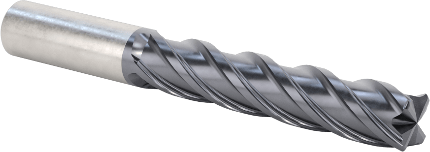 Nikel için Hızlı Kesim Karbür Kare Uçlu Freze, 1/2" Freze Çapı, 2-1/2" Kesme Uzunluğu