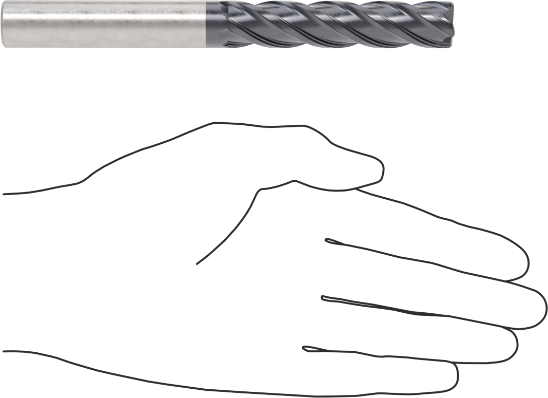Nikel için Hızlı Kesim Karbür Kare Uçlu Freze, 5/8" Freze Çapı, 3" Kesim Uzunluğu