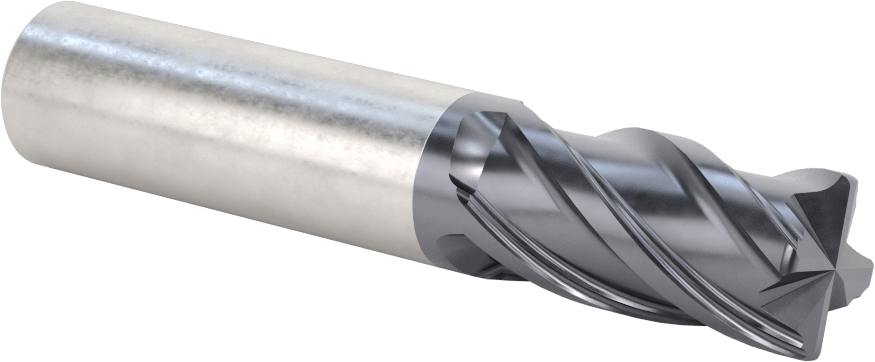 Nikel için Hızlı Kesim Karbür Kare Uçlu Freze, 3/4" Freze Çapı, 1-1/2" Kesme Uzunluğu