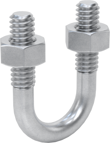 Galvanizli Çelik U Cıvatası, 1/4"-20 Diş Boyutu, 9/16" ID