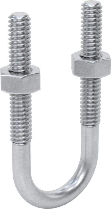 Galvanizli Çelik U Cıvatası, 1/4"-20 Diş Boyutu, 3/4" ID, 2-1/4" Yükseklik