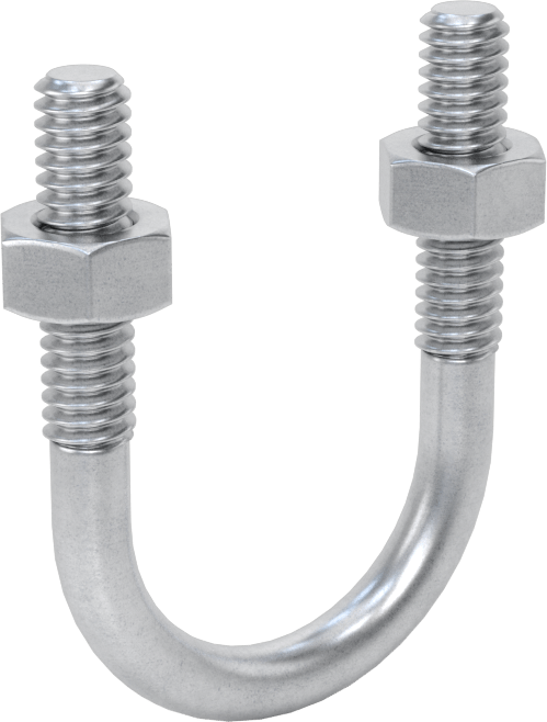 Galvanizli Çelik U Cıvatası, 1/4"-20 Diş Boyutu, 1" ID