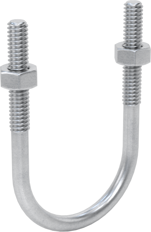 Galvanizli Çelik U Cıvatası, 1/4"-20 Diş Boyutu, 1-1/2" ID