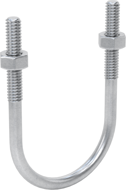 Galvanizli Çelik U Cıvatası, 1/4"-20 Diş Boyutu, 1-3/4" ID