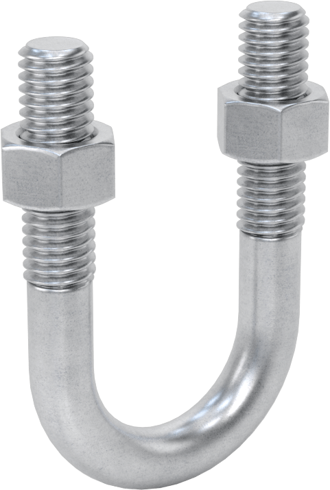 Galvanizli Çelik U Cıvatası, 3/8"-16 Diş Boyutu, 1" ID