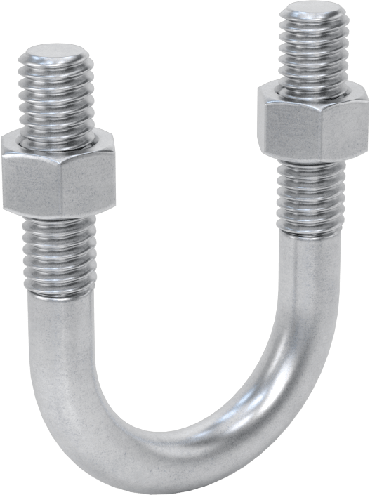 Galvanizli Çelik U Cıvatası, 3/8"-16 Diş Boyutu, 1-1/4" ID
