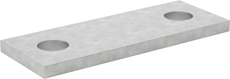 1/4"-20 Diş Boyutu için Plaka, 1-1/8" İç Çaplı Galvanizli Çelik U-Cıvata
