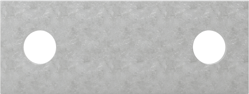 1/4"-20 Diş Boyutu için Plaka, 1-1/8" İç Çaplı Galvanizli Çelik U-Cıvata