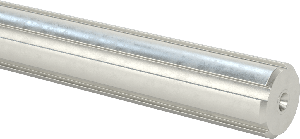Yivli Döner Mil, 1-1/2“ Çap x 12” Uzunluk Yivli Uç