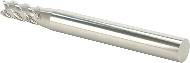 Hızlı Kesim Karbür Kare Uçlu Freze, Alüminyum için, Pirinç ve Bronz, 4 Yiv, 5 mm Freze Çapı