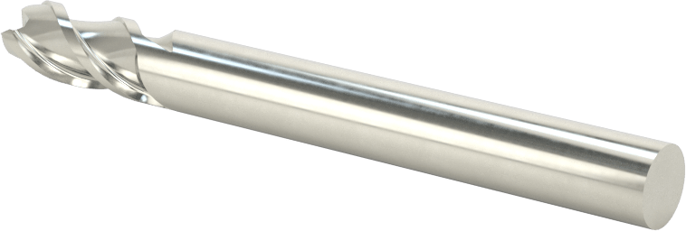 Hızlı Kesim Karbür Kare Uçlu Freze, Alüminyum için, Pirinç ve Bronz, 4 Yiv, 6 mm Freze Çapı