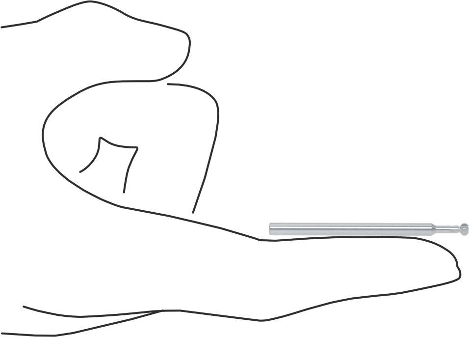 Karbür Çift Pahlı Parmak Frezesi, 0,120" Freze Çapı, 1/4" Boyun Uzunluğu