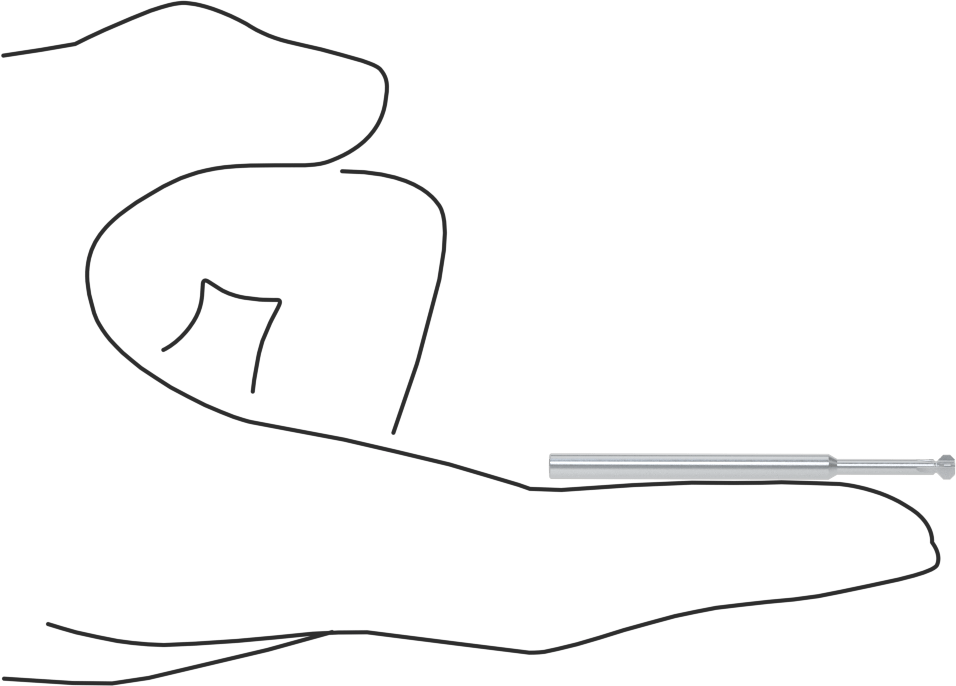 Karbür Çift Pahlı Parmak Frezesi, 0,120" Freze Çapı, 1/2" Boyun Uzunluğu