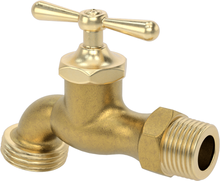 Sabit Musluklu Lavabo Bataryası, Pirinç, 1/2 NPT Arka Giriş x 3/4 Erkek GHT Çıkış