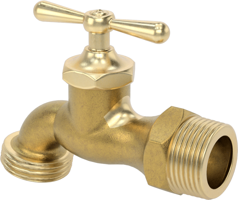 Sabit Musluklu Lavabo Bataryası, Pirinç, 3/4 NPT Arka Giriş x 3/4 GHT Erkek Çıkış
