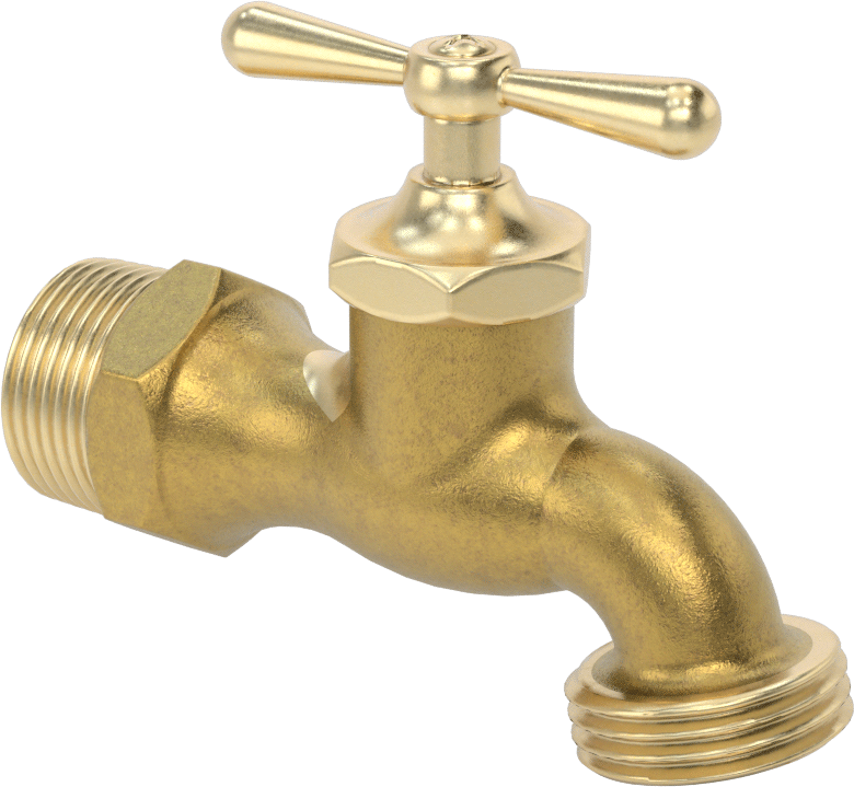 Sabit Musluklu Lavabo Bataryası, Pirinç, 3/4 NPT Arka Giriş x 3/4 GHT Erkek Çıkış