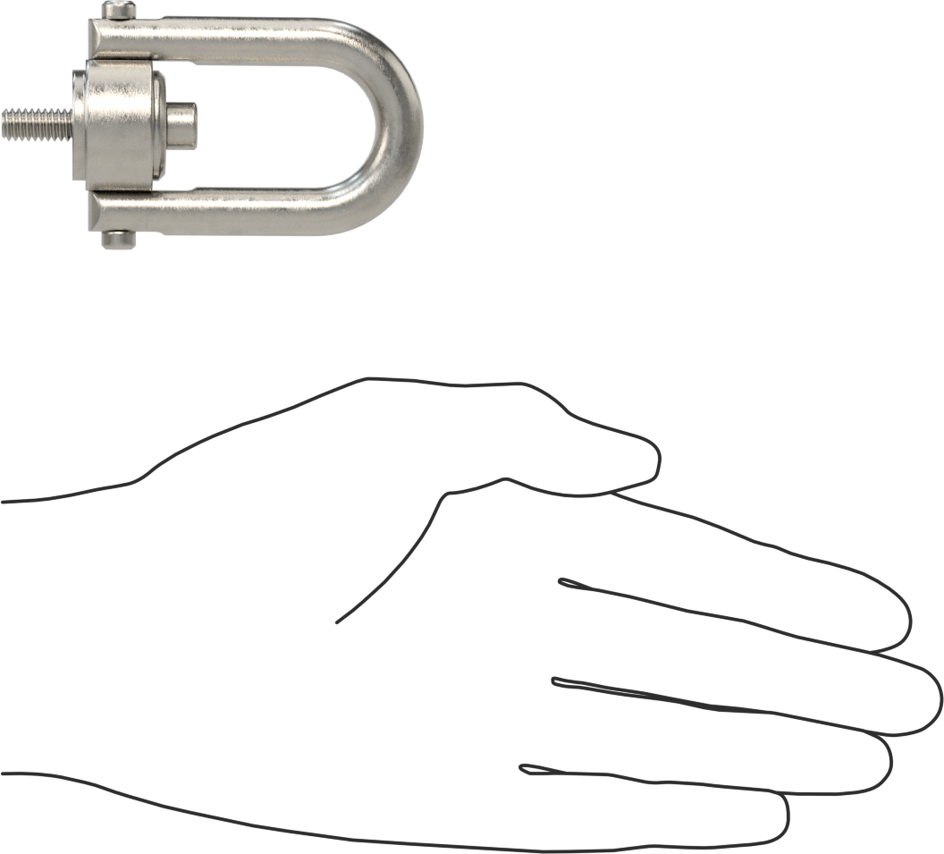 Kaldırma için 316 Paslanmaz Çelik Kaldırma Halkası, İşlenmiş, 1/4"-20 Diş Boyutu, 9/16" Diş Uzunluğu