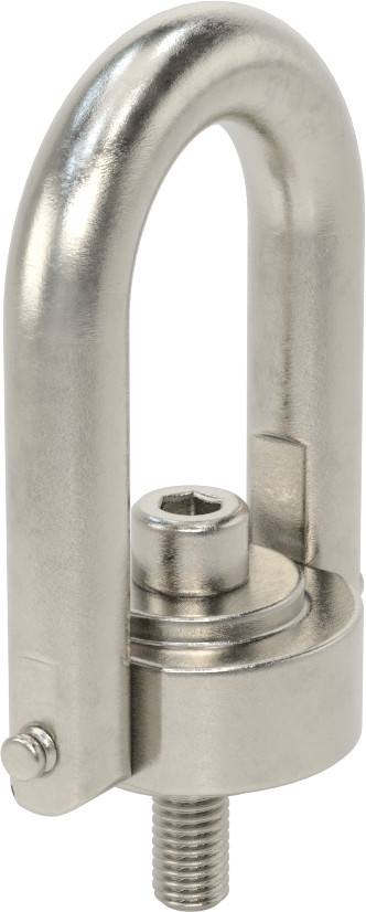 Kaldırma için 316 Paslanmaz Çelik Kaldırma Halkası, İşlenmiş, 1/2"-13 Diş Boyutu, 1" Diş Uzunluğu