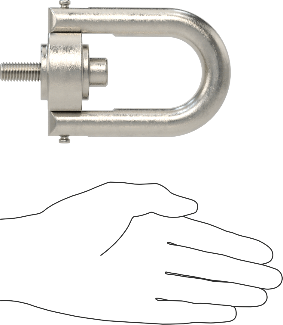 Kaldırma için 316 Paslanmaz Çelik Kaldırma Halkası, İşlenmiş, 1/2"-13 Diş Boyutu, 1" Diş Uzunluğu