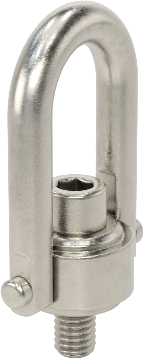 Kaldırma için 316 Paslanmaz Çelik Kaldırma Halkası, İşlenmiş, 3/8"-16 Diş Boyutu, 9/16" Diş Uzunluğu