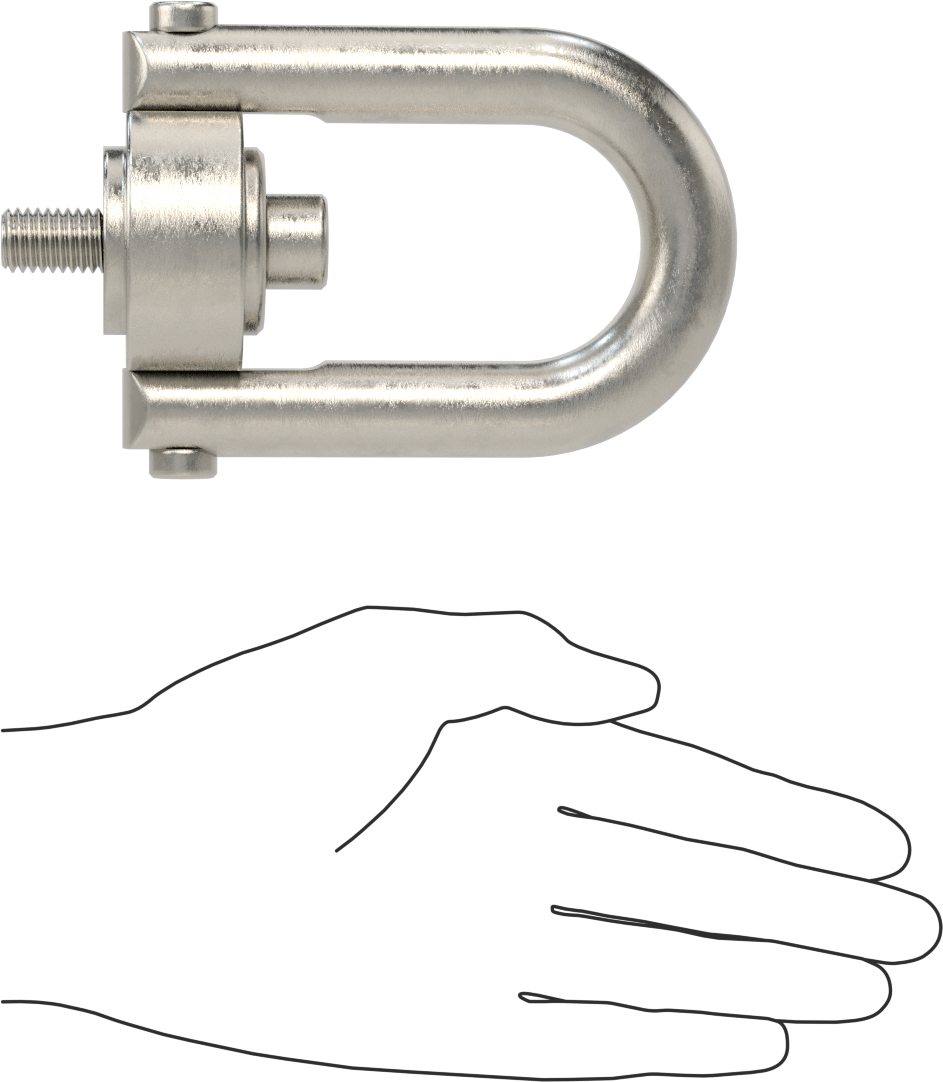 Kaldırma için 316 Paslanmaz Çelik Kaldırma Halkası, İşlenmiş, 1/2"-13 Diş Boyutu, 3/4" Diş Uzunluğu