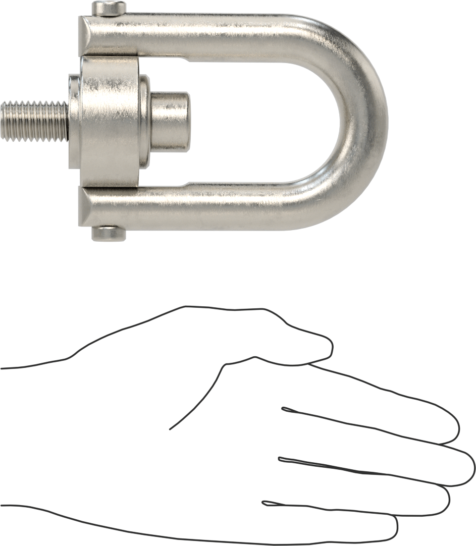 Kaldırma için 316 Paslanmaz Çelik Kaldırma Halkası, İşlenmiş, 5/8"-11 Diş Boyutu, 1-1/16" Diş Uzunluğu