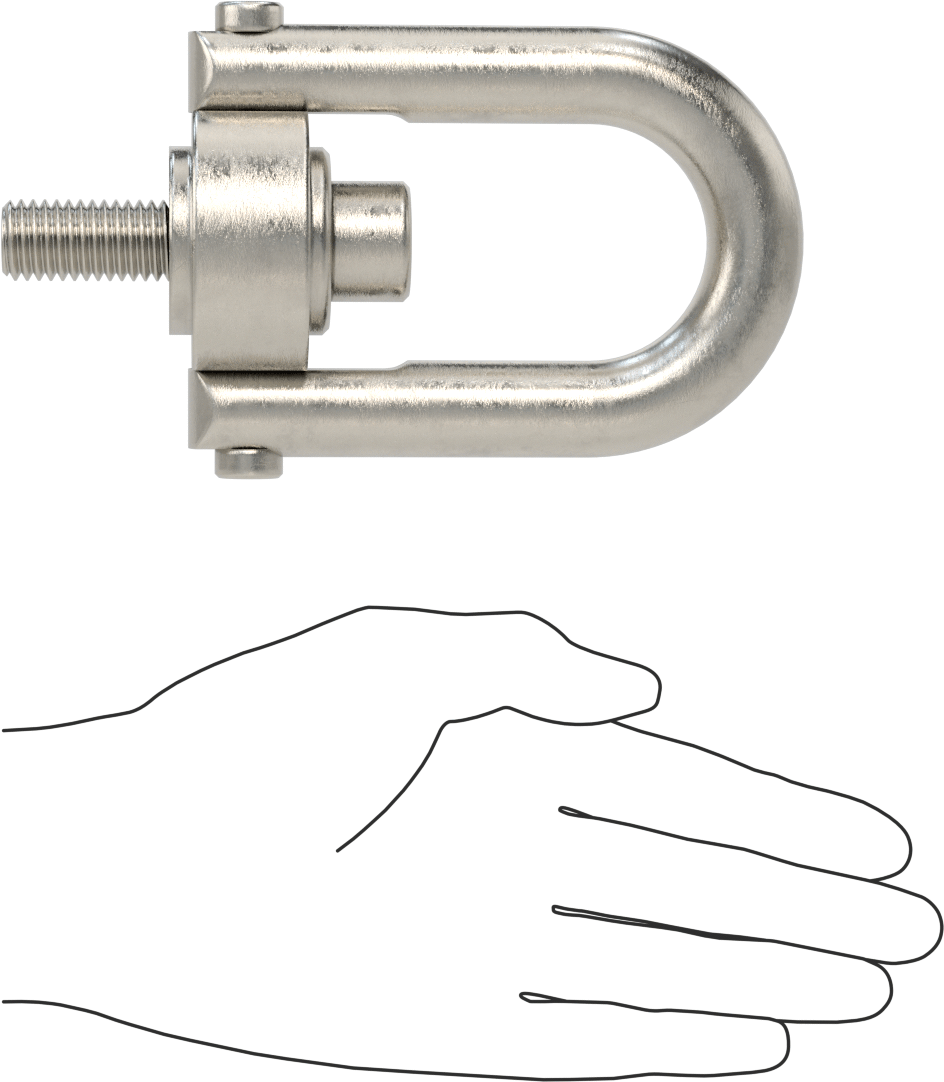 Kaldırma için 316 Paslanmaz Çelik Kaldırma Halkası, İşlenmiş, 5/8"-11 Diş Boyutu, 1-5/16" Diş Uzunluğu