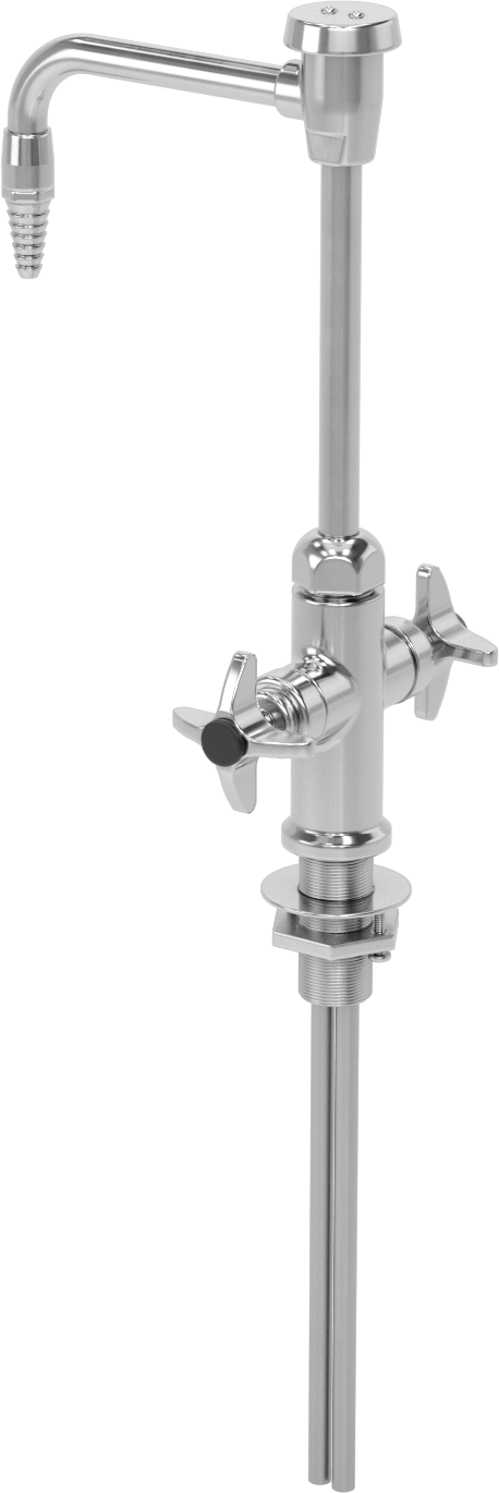 Tek Alt Girişli Pirinç Lavabo Musluğu, 13-1/2" Yükseklik Dikenli Çıkışlı Sabit veya Döner Ağızlık