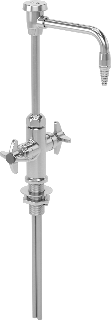 Tek Alt Girişli Pirinç Lavabo Musluğu, 13-1/2" Yükseklik Dikenli Çıkışlı Sabit veya Döner Ağızlık
