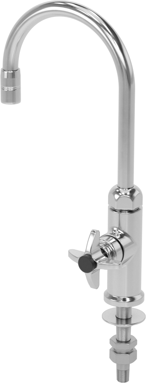 Tek Alt Girişli Pirinç Lavabo Musluğu, 12-3/4" Yükseklik Sabit veya Döner Musluk, Soğuk Su için